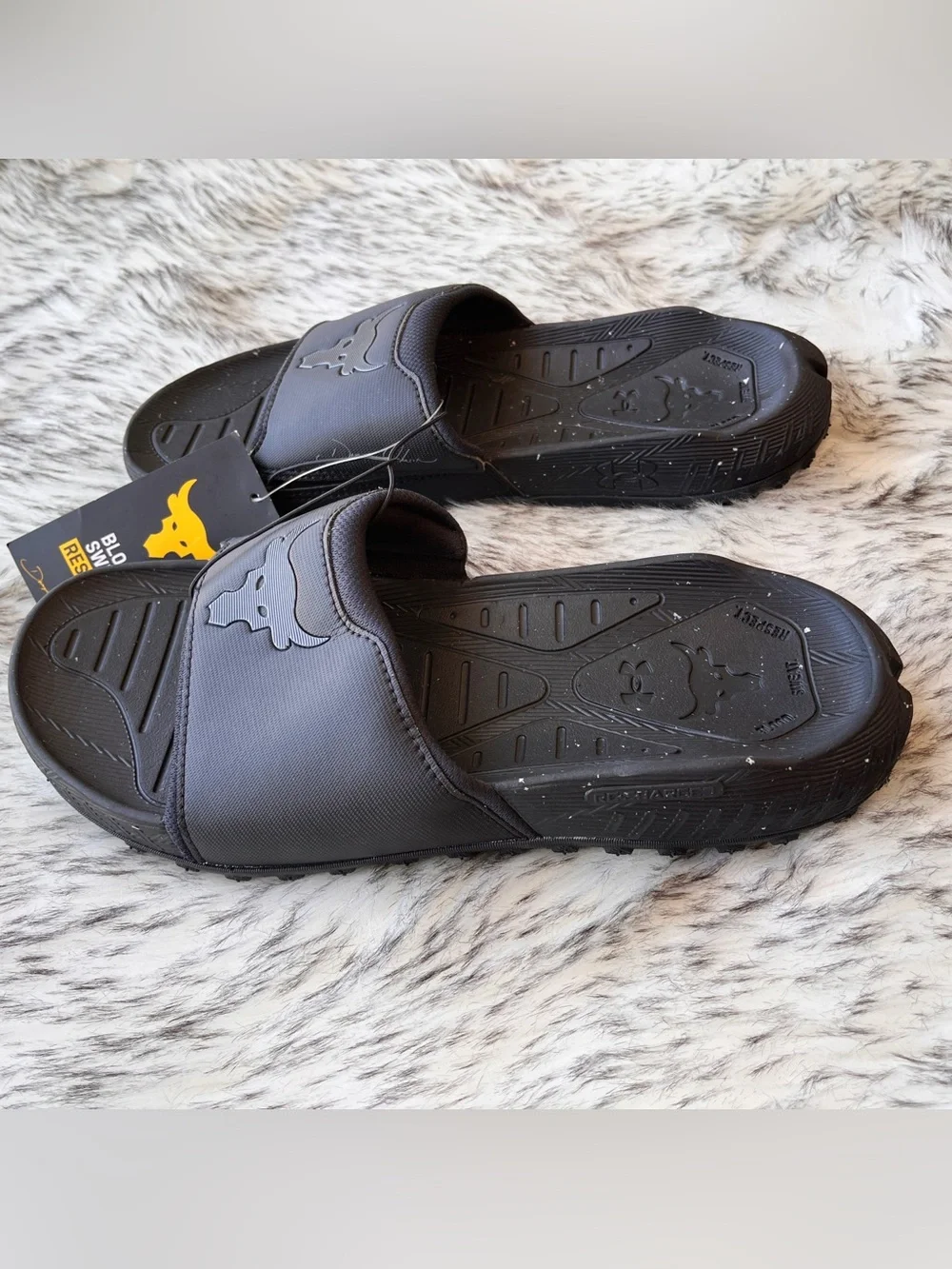 Under Armour Project Rock 3 Slide Adult Sandals Black